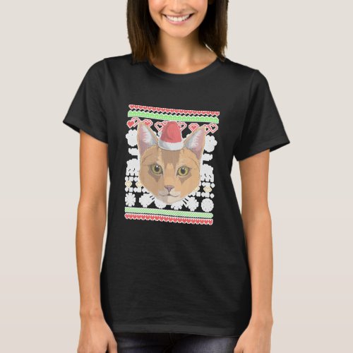Abyssinian Cat Kitty Santa Claus Ugly T_Shirt