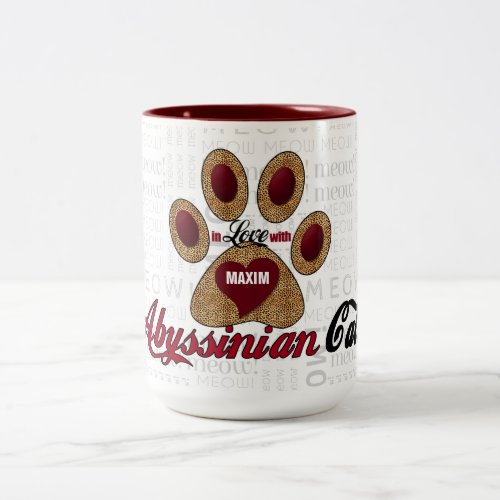 Abyssinian Cat Lovers Breed Specific Cheetah Two_Tone Coffee Mug