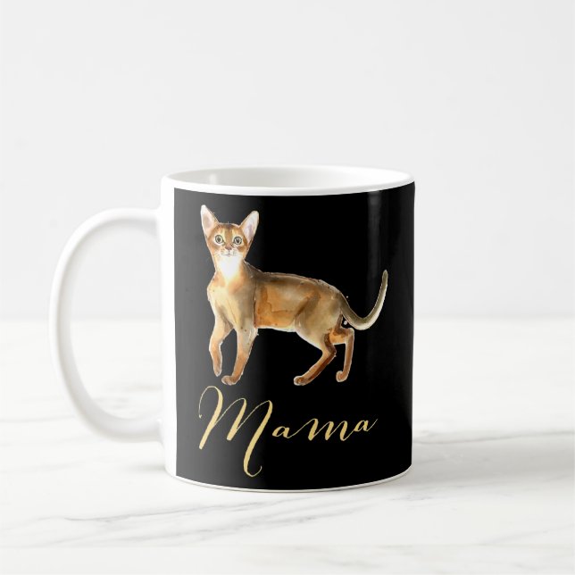 Abyssinian Cat Mama Cat Mom Cat Mommy Present Kitt Coffee Mug (Left)
