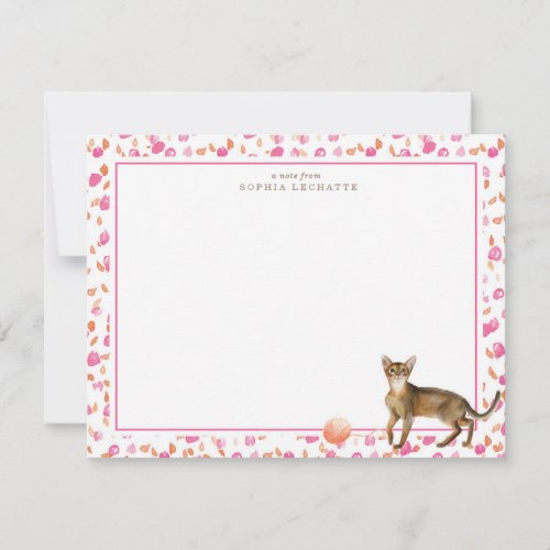 Abyssinian Cat Personalized Stationery Note Card