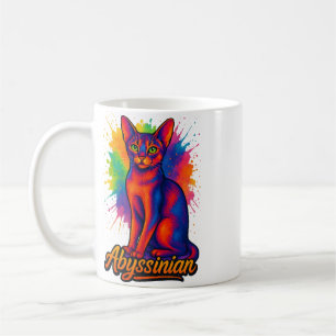 Abyssinian Cat Pop Art Colorful Illustration Coffee Mug