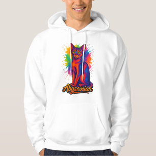Abyssinian Cat Pop Art Colorful Illustration Hoodie