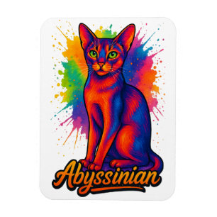 Abyssinian Cat Pop Art Colorful Illustration Magnet