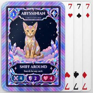 Abyssinian Cat, Rainbow Foil Art Poker Cards