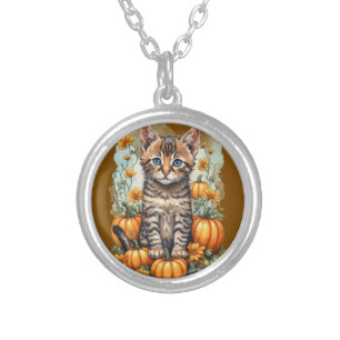 Abyssinian Cat Silver Plated Necklace