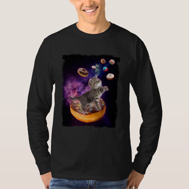 Abyssinian Cat Space Donuts  Kitty in Space Kid T-Shirt (Front)