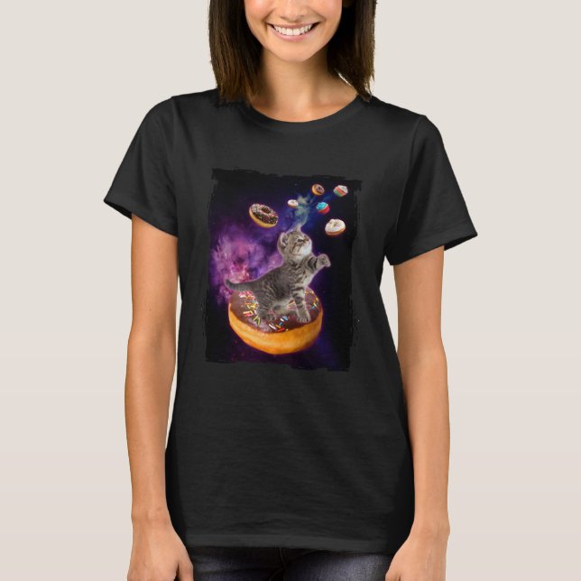 Abyssinian Cat Space Donuts  Kitty in Space Kid T-Shirt (Front)