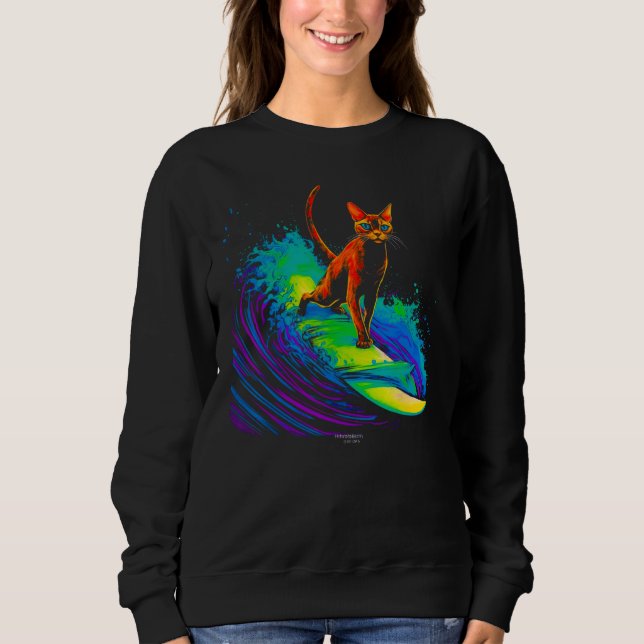 Abyssinian Cat Surf Sweatshirt (Front)
