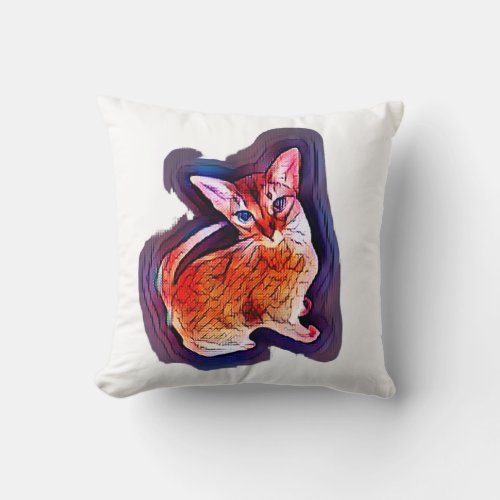 Abyssinian Cat Throw Pillow  Aby Accent Pillow