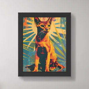 Abyssinian Cat Vintage Art Framed Art