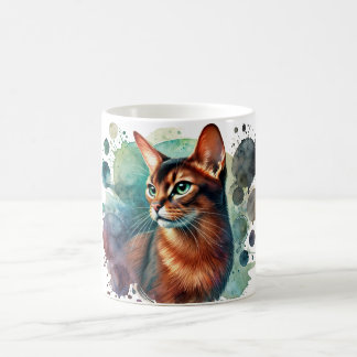 Abyssinian Cat Watercolor Mug