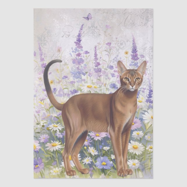 Abyssinian Cat Watercolor Tissue Paper (Front)
