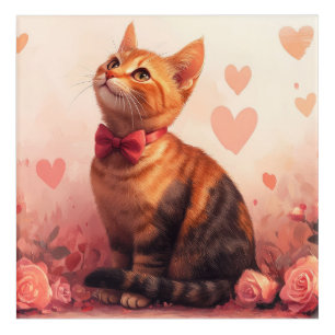 Abyssinian Cat with Roses - Valentine's Day  Acrylic Print