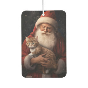 Abyssinian Cat with Santa Claus Festive Christmas  Air Freshener