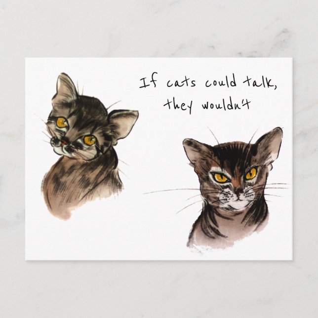 Abyssinian cats / Personalized Holiday Postcard (Front)