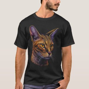 Abyssinian Colorful graphic Cat Dad Mom Men T-Shirt