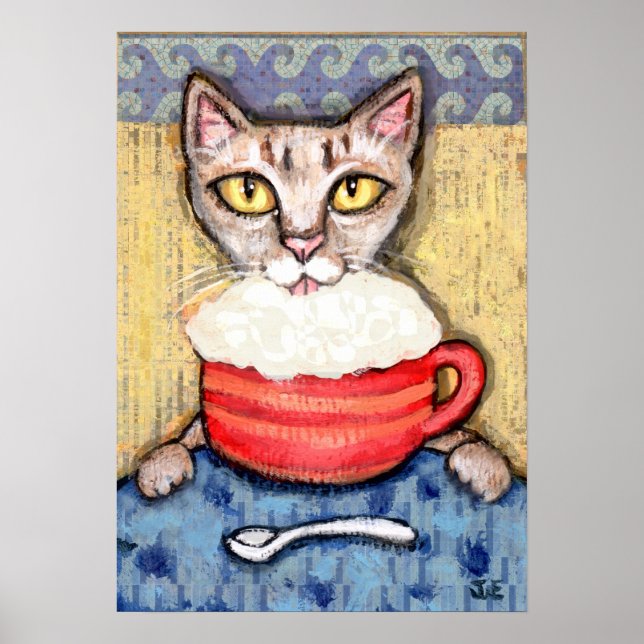 Abyssinian Drinking Coffee Poster (Front)