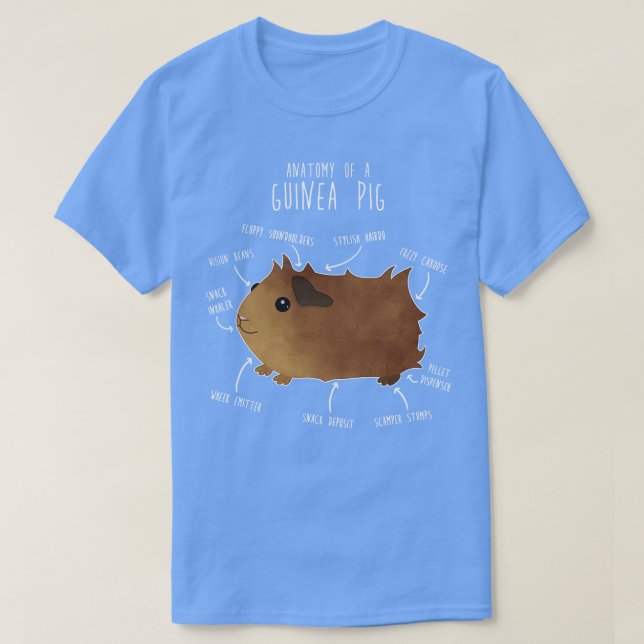 Abyssinian Guinea Pig Anatomy T-Shirt (Design Front)