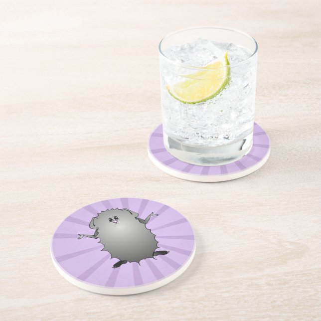 Abyssinian Guinea Pig Comic Drink Coaster (Side)