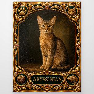 Abyssinian, Jeweled Heirloom Art Postcard