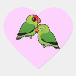 Abyssinian Lovebird Adorable Pair Heart Sticker