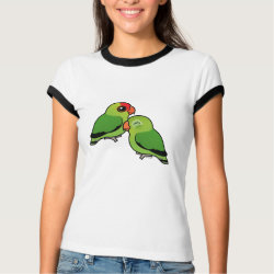 Abyssinian Lovebird Adorable Pair Ladies Ringer T-Shirt