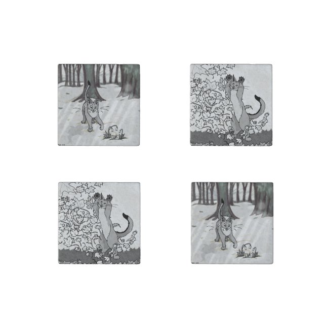 Abyssinian marble magnets (Front)