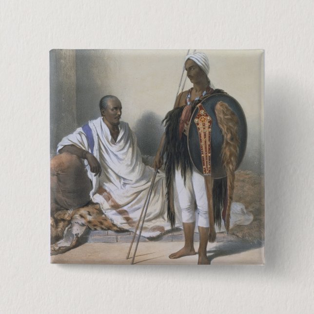 Abyssinian Priest and Warrior, illustration from ' Pinback Button (Front)