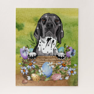 Abyssinian sand terrier dog in Easter Hunt Basket Jigsaw Puzzle