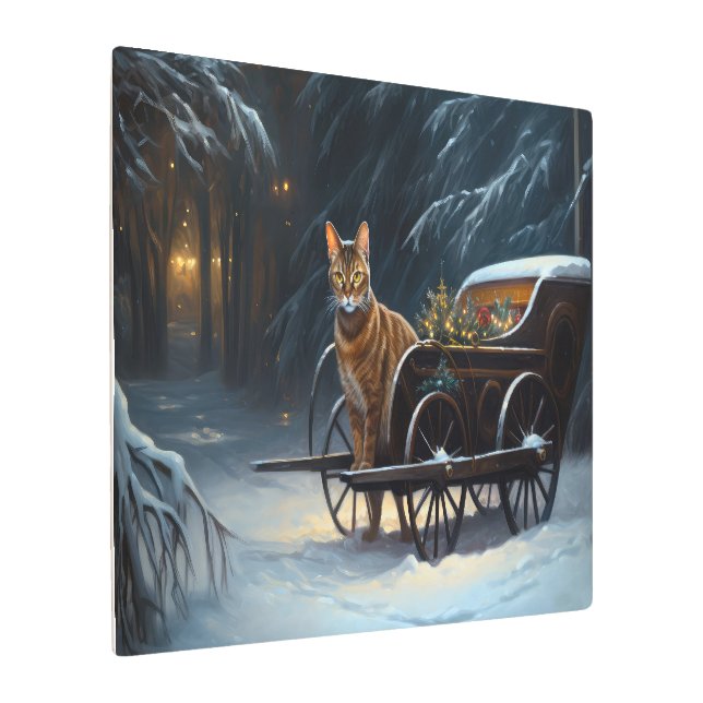 Abyssinian Snowy Sleigh Ride Christmas Decor (Angled)