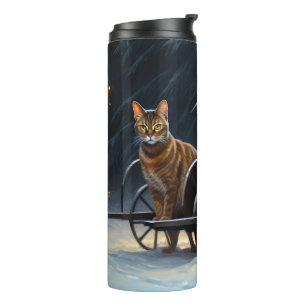 Abyssinian Snowy Sleigh Ride Christmas Decor Thermal Tumbler
