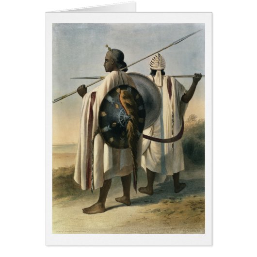 Abyssinian Warriors, illustration from 'The Valley Cards (Front)