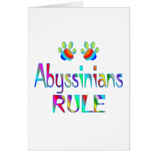 Abyssinians Rule Cards (Front)