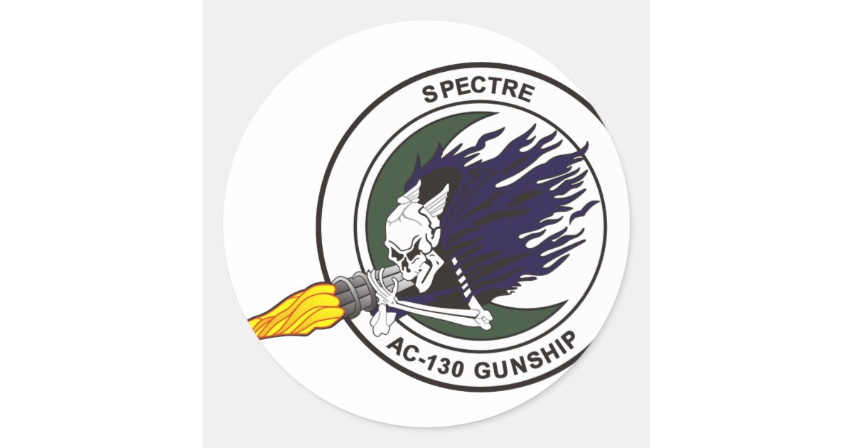 AC-130 Spectre gunship Classic Round Sticker | Zazzle