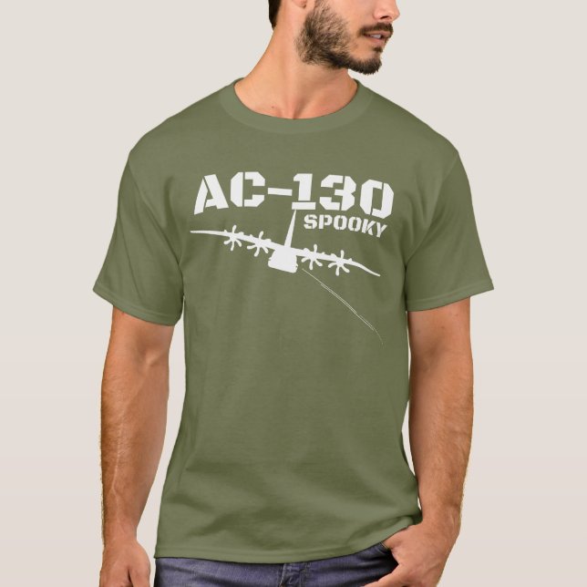 AC-130 Spooky Gunship Military Airplane Spooky T-Shirt (Front)
