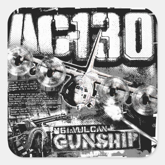 AC-130 SQUARE STICKER (Front)