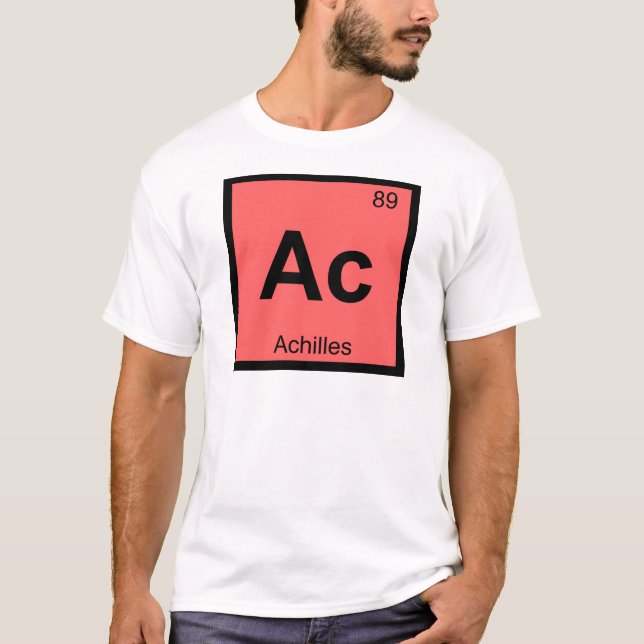 Ac - Achilles Greek Chemistry Periodic Table T-Shirt (Front)
