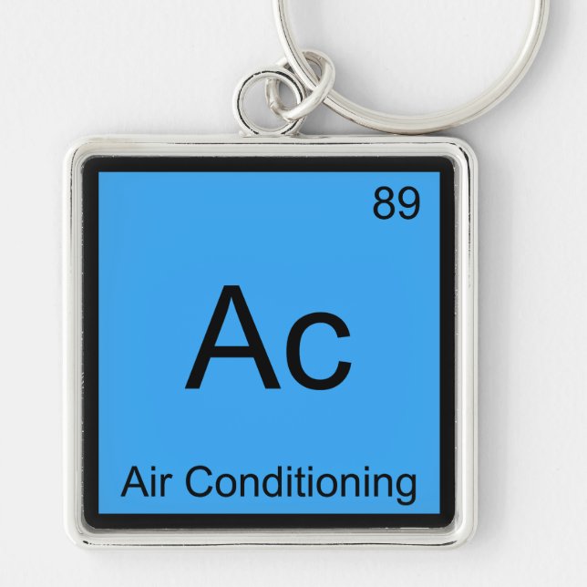 Ac - Air Conditioning Chemistry Element Symbol Tee Keychain (Front)