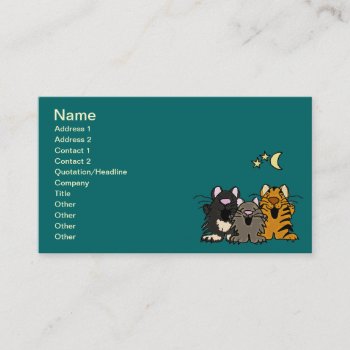 Ac- Awesome Singing Cartoon Cats Business Cards by inspirationrocks at Zazzle