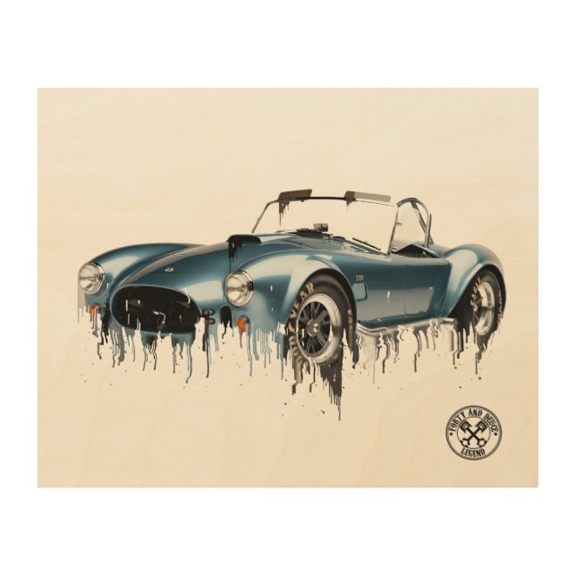 AC Cobra Liquid Metal Wood Wall Art (Front)