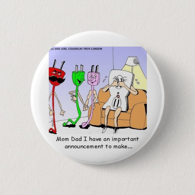 AC/DC Wiring Funny Relationship Gay/Lesbian Gifts Pinback Button (Front)