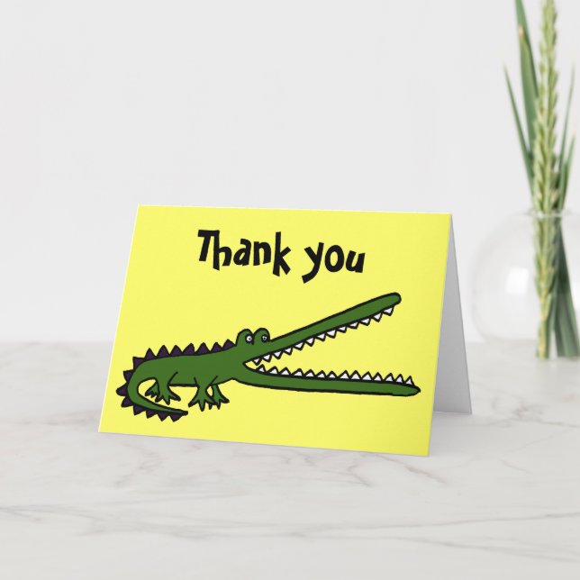 AC- Funny Crocodile Art Thank you Card (Front)