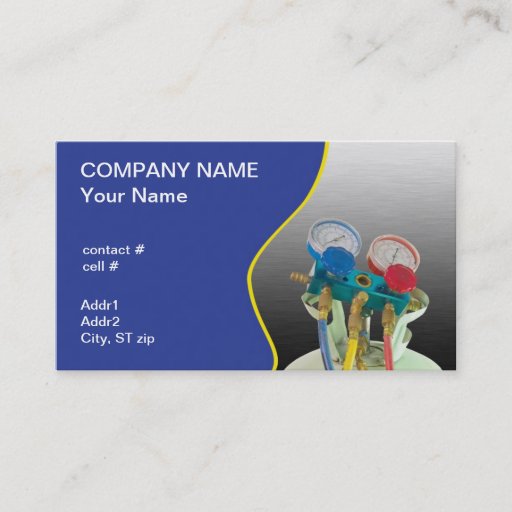 Customizable AC maintenance gauge Business Card Templates