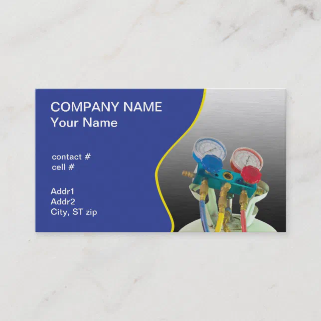 AC maintenance gauge Business Card | Zazzle