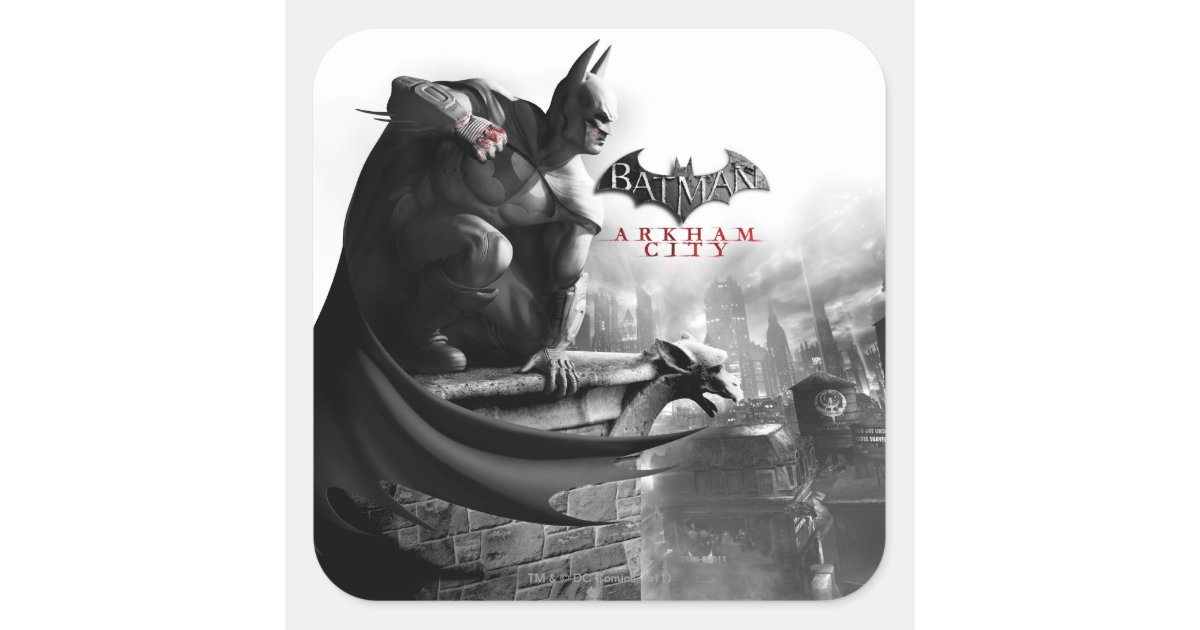 AC Poster - Batman Gargoyle Ledge Square Sticker | Zazzle