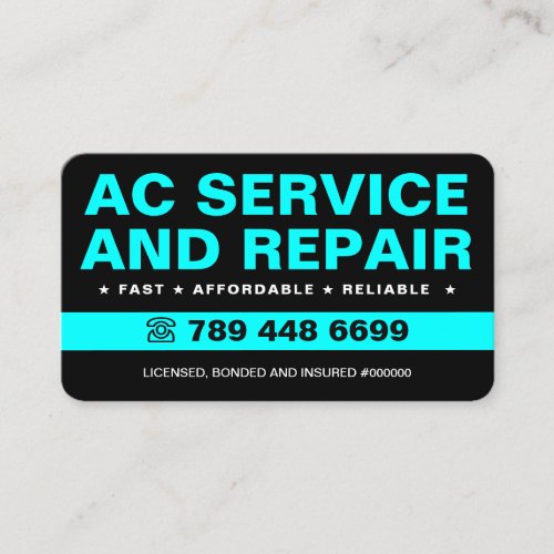 AC Service, Air Conditioning Repair, Installation Business Card