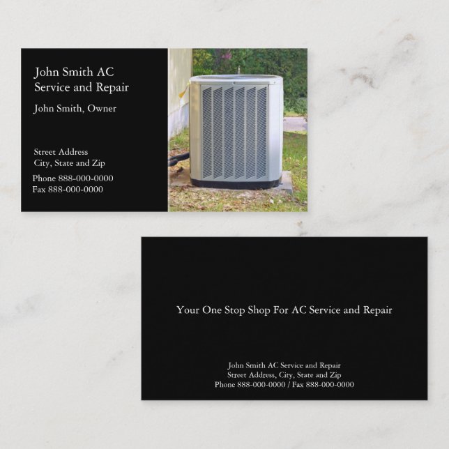 AC Service and Repair Business Card (Front/Back)