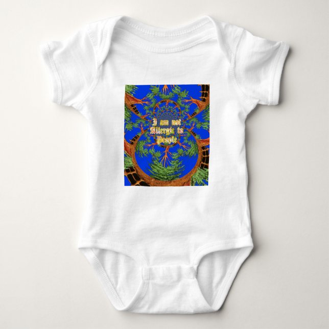 Acacia Alchemy: I Am Not Allergic to People Art  Baby Bodysuit (Front)