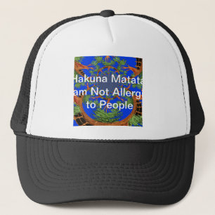 Acacia Alchemy: I Am Not Allergic to People Art Trucker Hat