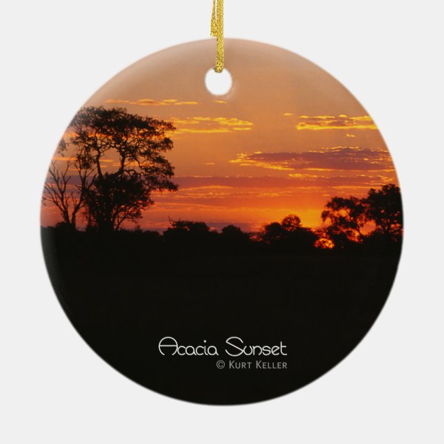 Acacia Sunset Ceramic Ornament (Back)